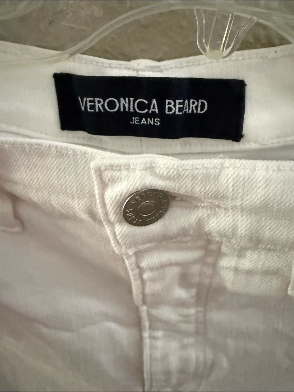 Veronica Beard White Straight-Leg Jeans